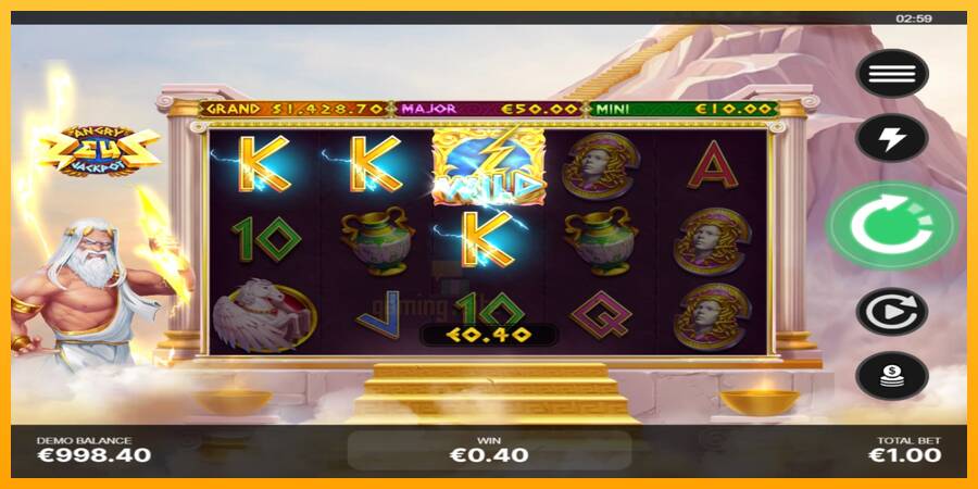 Angry Zeus Jackpot gaming machine for money, picture 3