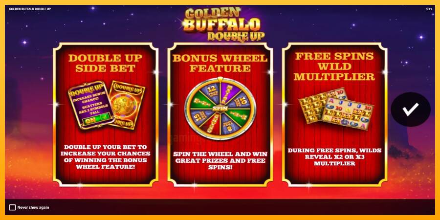 Golden Buffalo Double Up gaming machine for money, picture 1