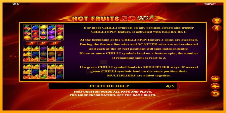 Hot Fruits 20 Extra Chillis gaming machine for money, picture 6