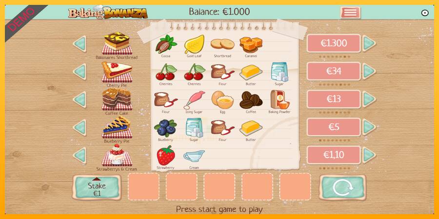 Baking Bonanza gaming machine for money, picture 2