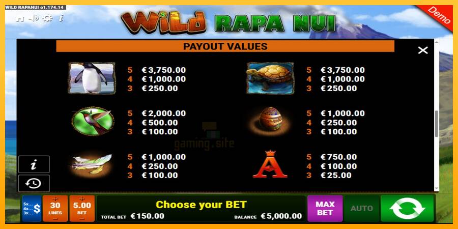 Wild Rapa Nui gaming machine for money, picture 3