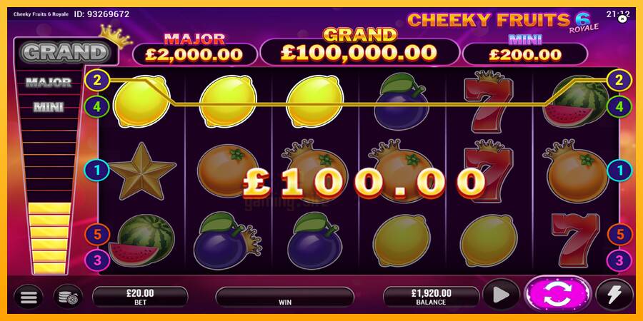 Cheeky Fruits 6 Royale gaming machine for money, picture 3