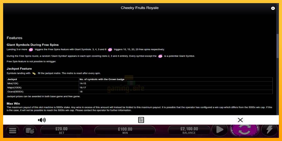 Cheeky Fruits 6 Royale gaming machine for money, picture 6