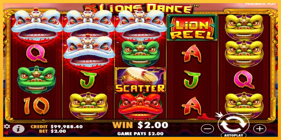 5 Lions Dance gaming machine for money, picture 4