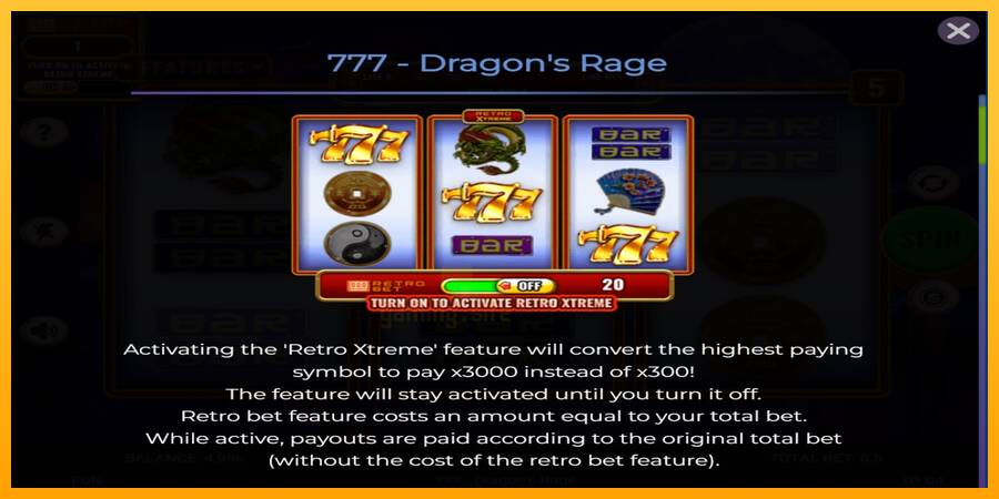 777 - Dragons Rage gaming machine for money, picture 4