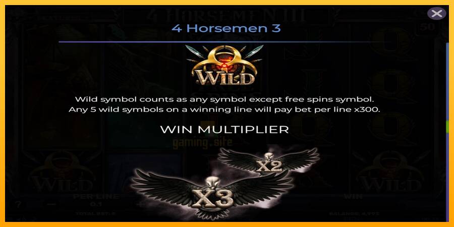 4 Horsemen III gaming machine for money, picture 6