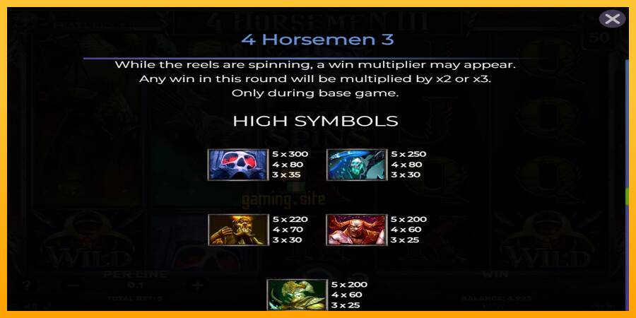 4 Horsemen III gaming machine for money, picture 7