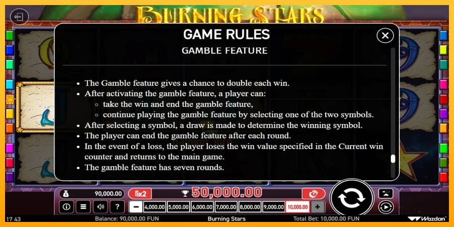 Burning Stars gaming machine for money, picture 4