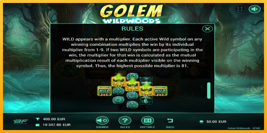 Golem Wildwoods gaming machine for money, picture 5