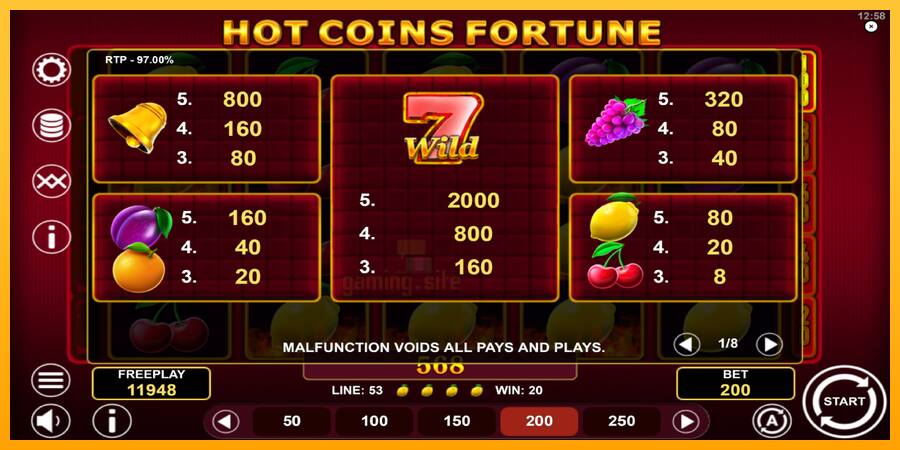 Hot Coins Fortune gaming machine for money, picture 5