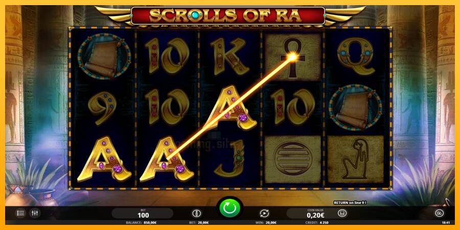 Scrolls of RA gaming machine for money, picture 3