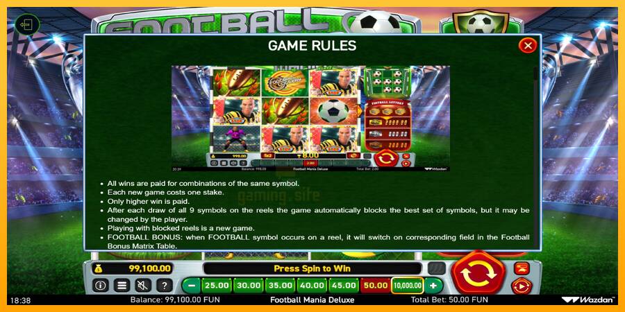 Football Mania Deluxe gaming machine for money, picture 6