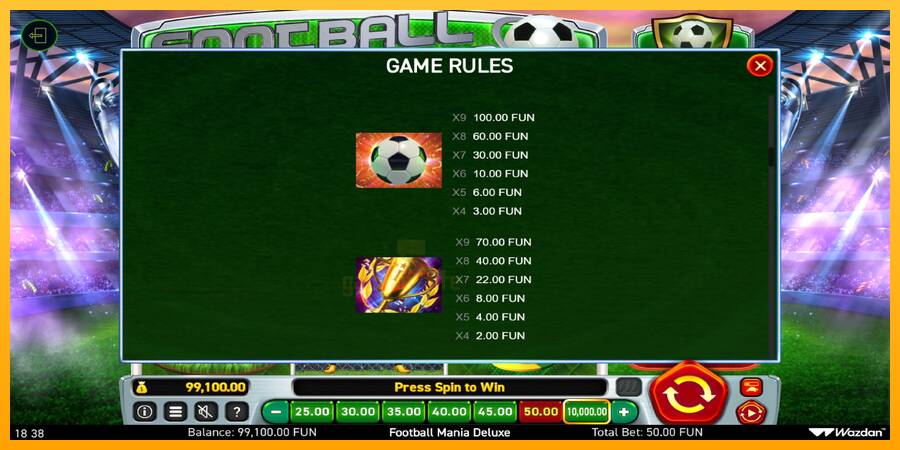 Football Mania Deluxe gaming machine for money, picture 7