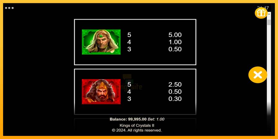 Kings of Crystals II Power Combo gaming machine for money, picture 6