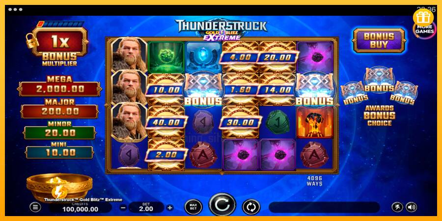 Thunderstruck Gold Blitz Extreme gaming machine for money, picture 1