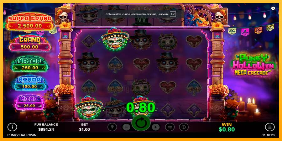 Punky HalloWin Mega Cascade gaming machine for money, picture 6