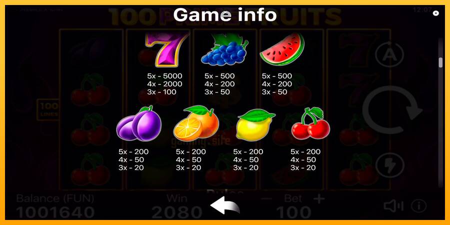 100 Prime Fruits gaming machine for money, picture 6