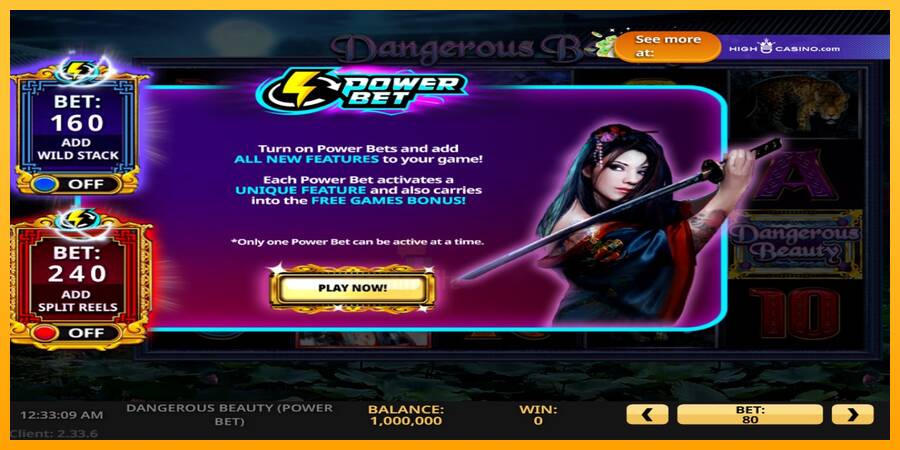 Dangerous Beauty Power Bet gaming machine for money, picture 1