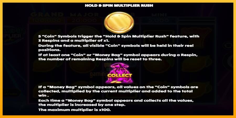 Hold & Spin Multiplier Rush gaming machine for money, picture 5