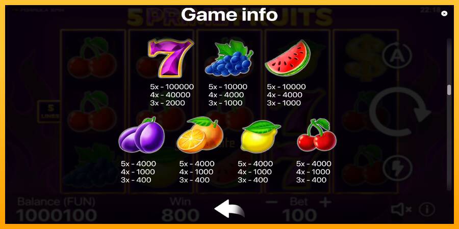 5 Prime Fruits gaming machine for money, picture 5