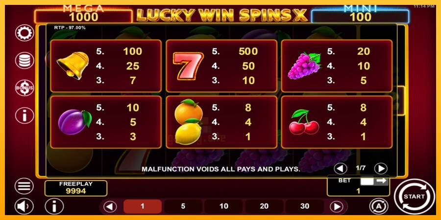 Lucky Win Spins X gaming machine for money, picture 4