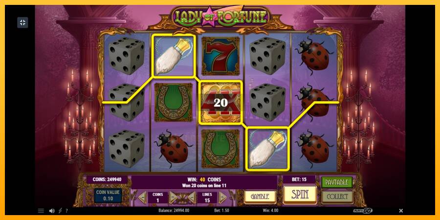 Lady of Fortune gaming machine for money, picture 3