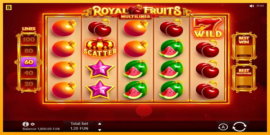 Royal Fruits Multilines gaming machine for money, picture 1