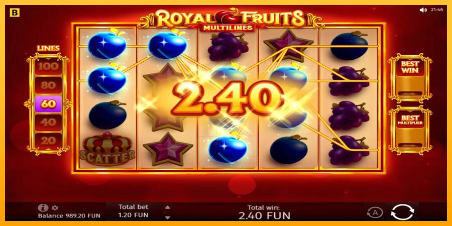 Royal Fruits Multilines gaming machine for money, picture 3