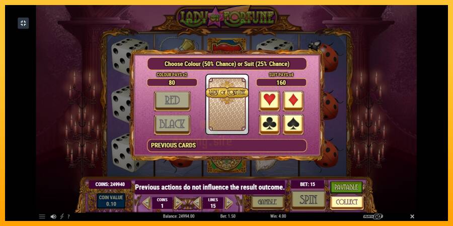 Lady of Fortune gaming machine for money, picture 4