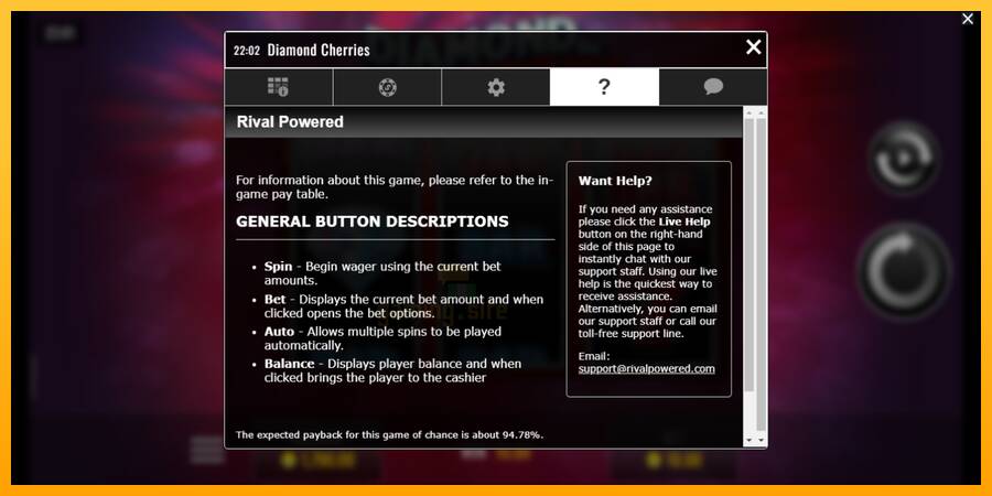 Diamond Cherries gaming machine for money, picture 5