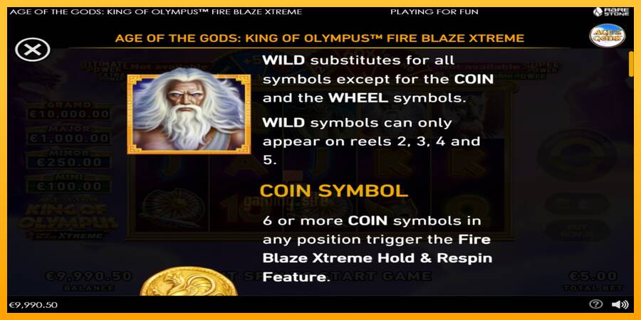 Age of the Gods: King of Olympus Fire Blaze Xtreme gaming machine for money, picture 4