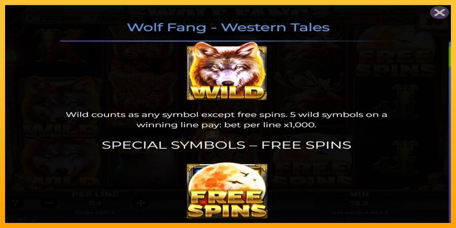 Wolf Fang - Western Tales gaming machine for money, picture 4