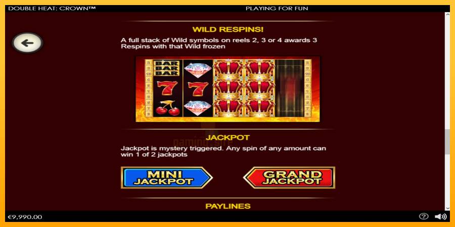 Double Heat: Crown gaming machine for money, picture 5