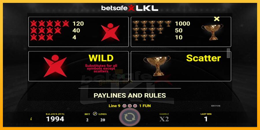 Betsafe LKL gaming machine for money, picture 4