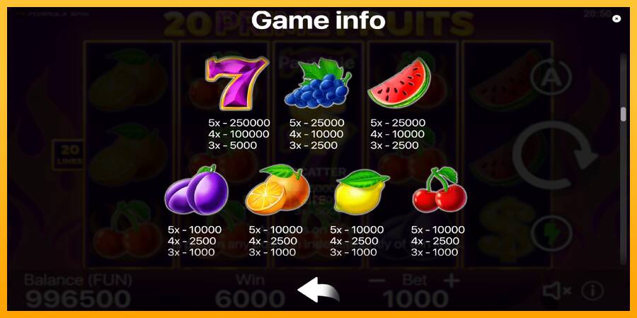 20 Prime Fruits gaming machine for money, picture 6