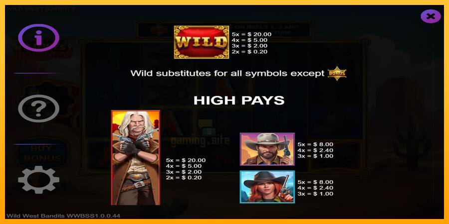 Wild West Bandits gaming machine for money, picture 4