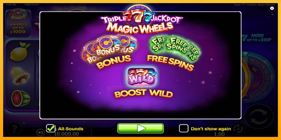 Triple 777 Jackpot Magic Wheels gaming machine for money, picture 1