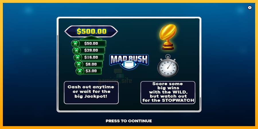 Mad Rush gaming machine for money, picture 1