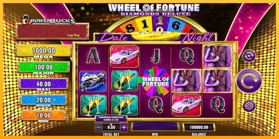 PowerBucks Wheel of Fortune Diamonds Deluxe Date Night gaming machine for money, picture 2