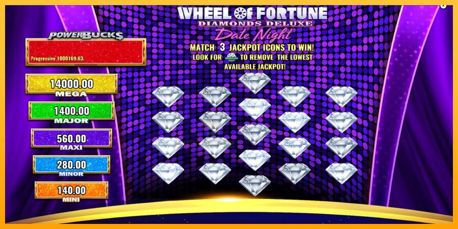 PowerBucks Wheel of Fortune Diamonds Deluxe Date Night gaming machine for money, picture 4