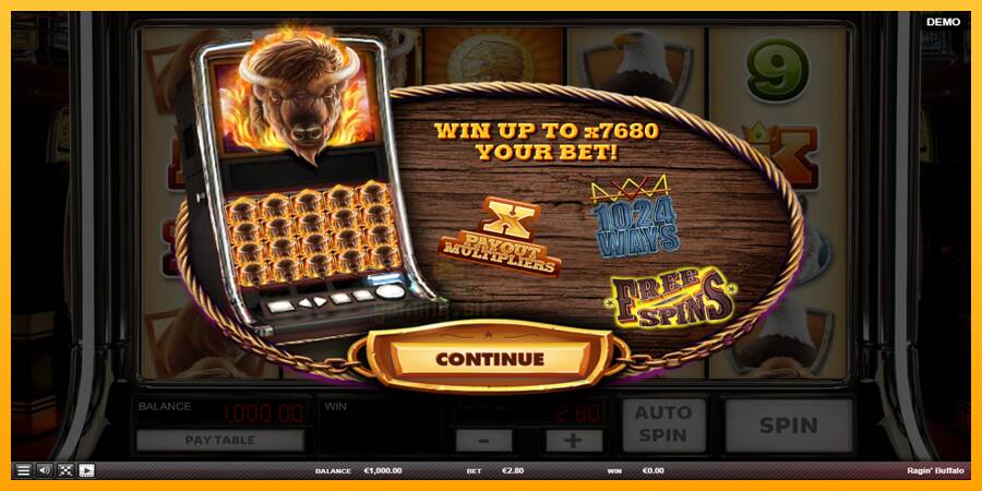 Ragin Buffalo gaming machine for money, picture 1