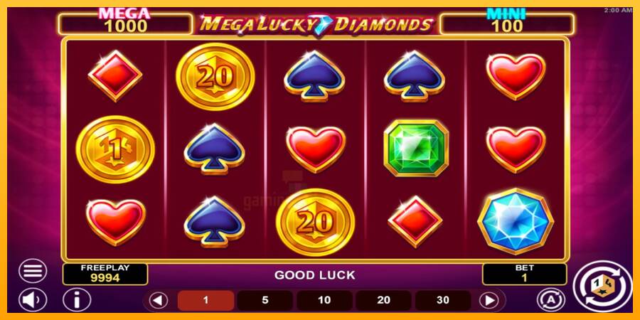 Mega Lucky Diamonds Hold & Win gaming machine for money, picture 2