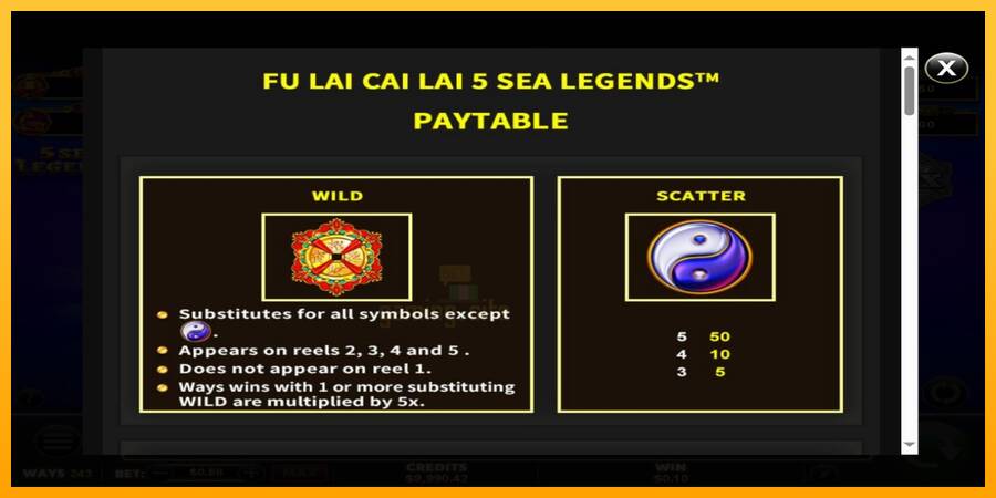 Fu Lai Cai Lai 5 Sea Legends gaming machine for money, picture 5