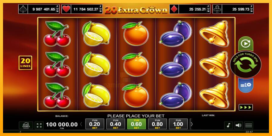 20 Extra Crown gaming machine for money, picture 1