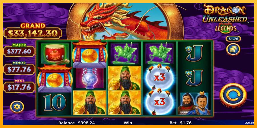 Dragon Unleashed - Three Legends gaming machine for money, picture 2