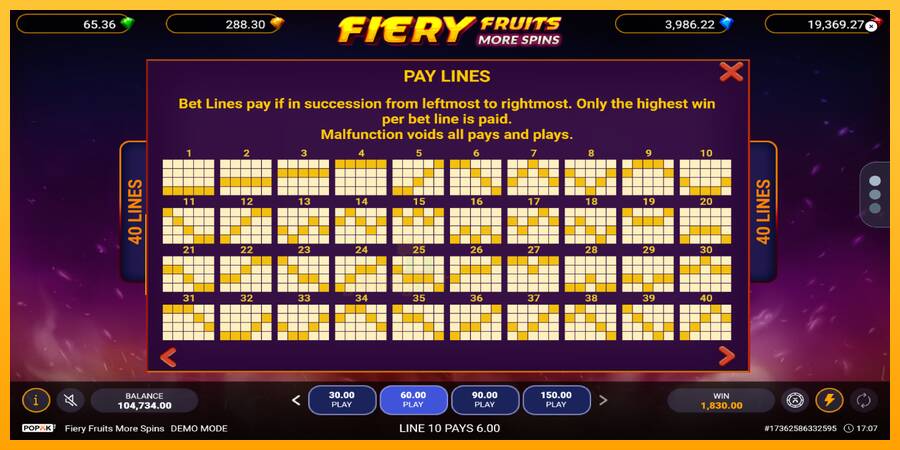 Fiery Fruits More Spins gaming machine for money, picture 7