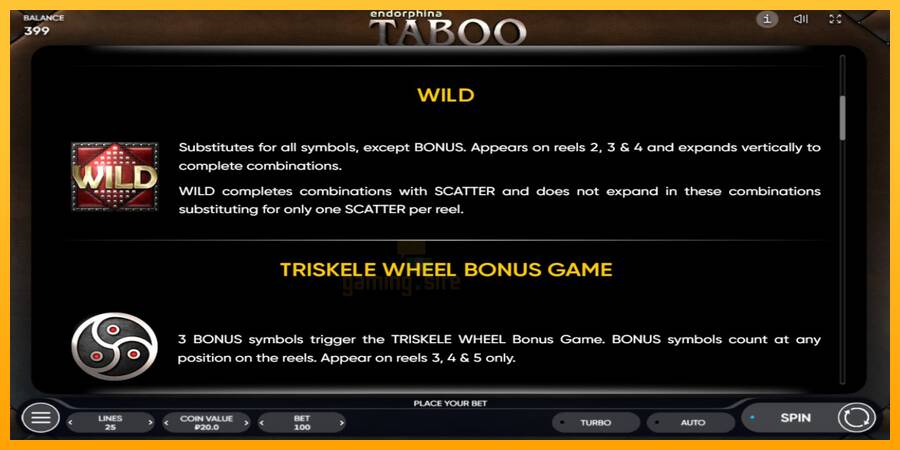 Taboo gaming machine for money, picture 5