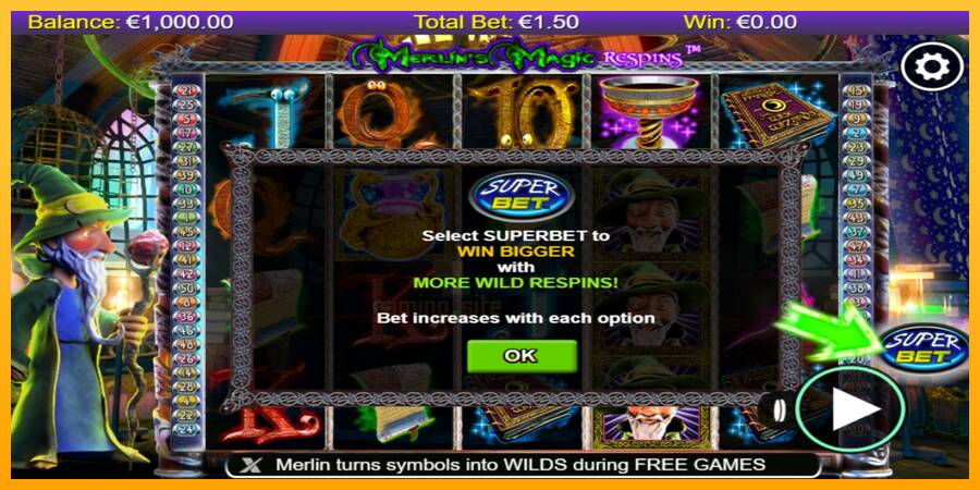 Merlin’s Magic Respins gaming machine for money, picture 1