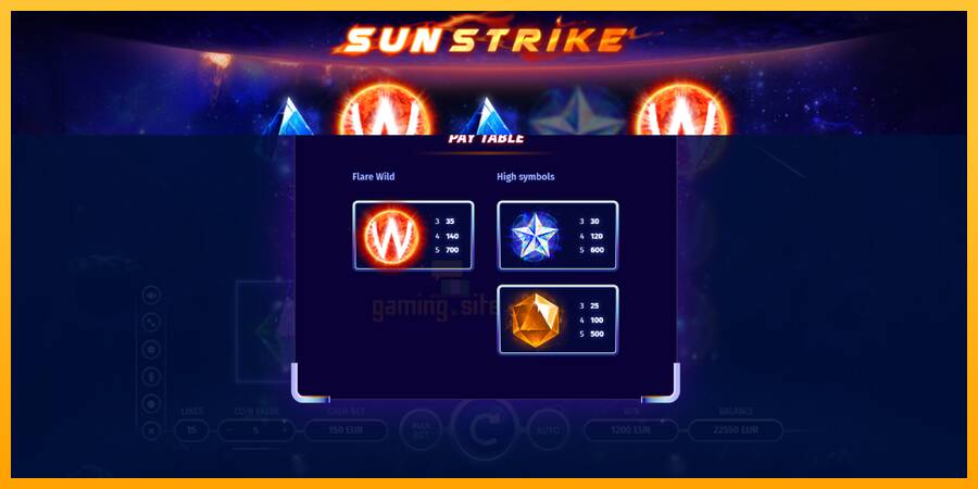 Sun Strike gaming machine for money, picture 5