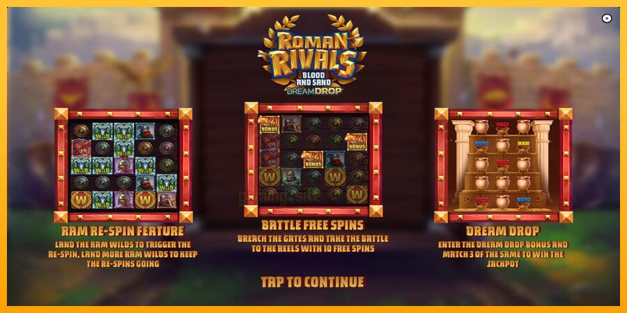 Roman Rivals Blood and Sand Dream Drop gaming machine for money, picture 1